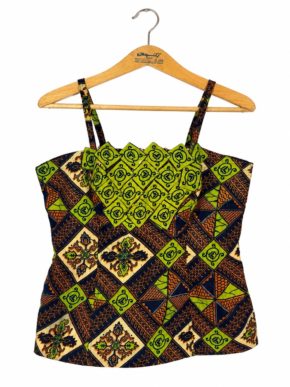 Falika's‎ Fashions Cotton Cami Custom Boutique Hand Made Afrocentric Geometric